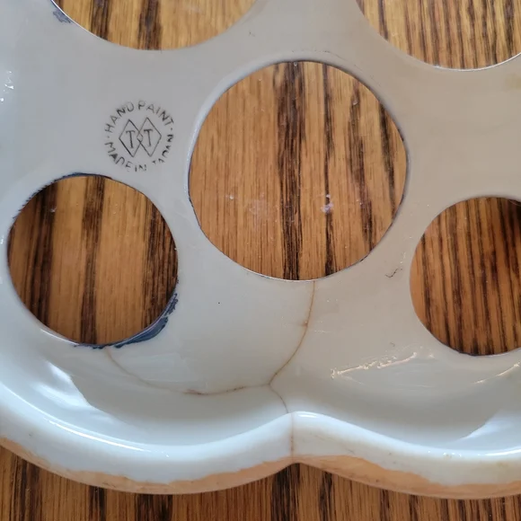 Vintage Lusterware Hand Painted Made in Japan Condiment Tray ~TT 5-piece S&P V&O - Picture 6 of 16